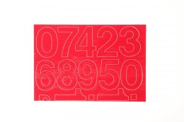 Cyfry samoprzylepne czerwone Farro Farro