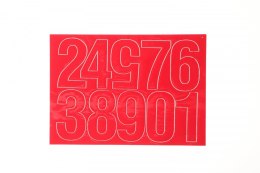 Cyfry samoprzylepne czerwone Farro Farro