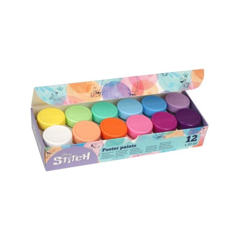 Farby plakatowe Stitch Pastelowe kolor: mix 20ml 12 kolor. Patio (91972PTR) Patio