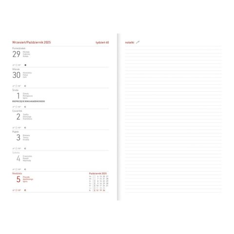 Kalendarz nauczyciela książkowy (terminarz) Vivella seledyn A5 Wydawnictwo Wokół Nas (A5TA071B) Wydawnictwo Wokół Nas