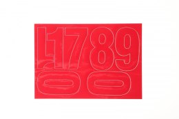 Cyfry samoprzylepne czerwone Farro Farro