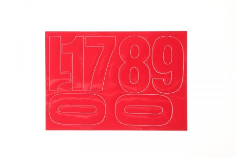 Cyfry samoprzylepne czerwone Farro Farro