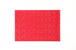 Cyfry samoprzylepne czerwone Farro Farro