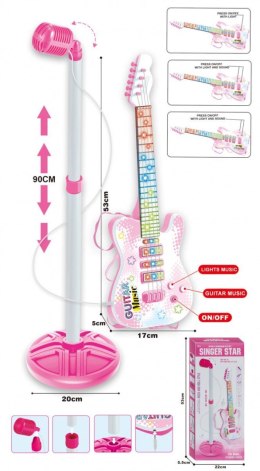 Gitara z mikrofonem na statywie jasna Lean (20892) Lean