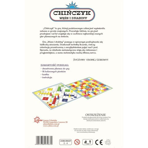 Gra planszowa Chińczyk-węże i drabiny chińczyk Abino Abino