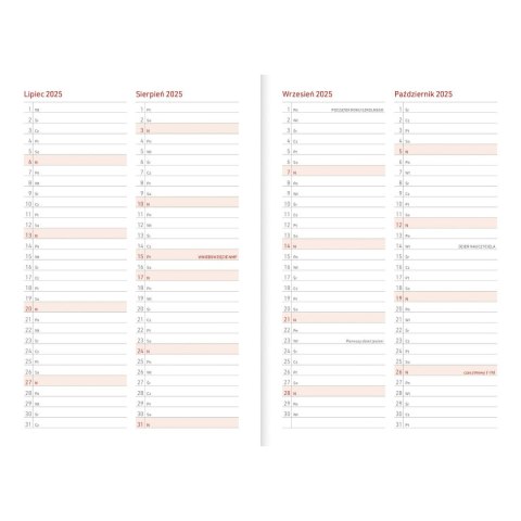 Kalendarz nauczyciela książkowy (terminarz) CZARNY NEBRASKA Z GUMKĄ A5 Wydawnictwo Wokół Nas (A5TN070B-) Wydawnictwo Wokół Nas