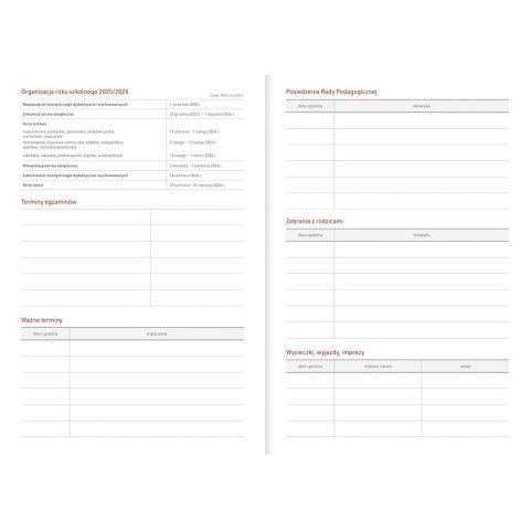 Kalendarz nauczyciela książkowy (terminarz) PCV BEZBARWNY terminarz nauczyciela B5 Wydawnictwo Wokół Nas (KWIATY) Wydawnictwo Wokół Nas