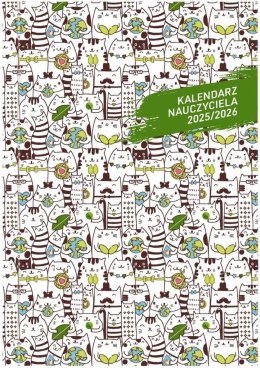Kalendarz nauczyciela książkowy (terminarz) PCV KOTY bezbarwny A5 Wydawnictwo Wokół Nas (A5TN078B) Wydawnictwo Wokół Nas