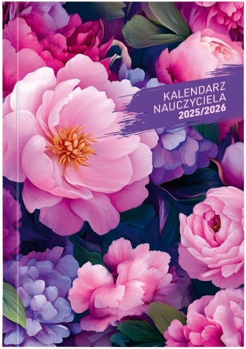 Kalendarz nauczyciela książkowy (terminarz) PCV KWIATY bezbarwny B6 Wydawnictwo Wokół Nas (A5TN089B) Wydawnictwo Wokół Nas