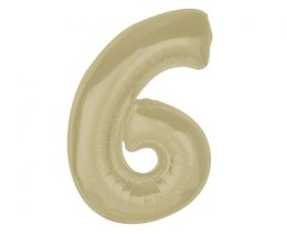 Balon foliowy Smart cyfra 6, matowa latte, 92 cm Godan (CH-S9L6) Godan