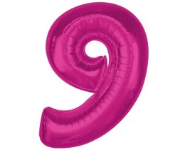 Balon foliowy Smart cyfra 9, różowa, 92 cm Godan (CH-S9R9) Godan