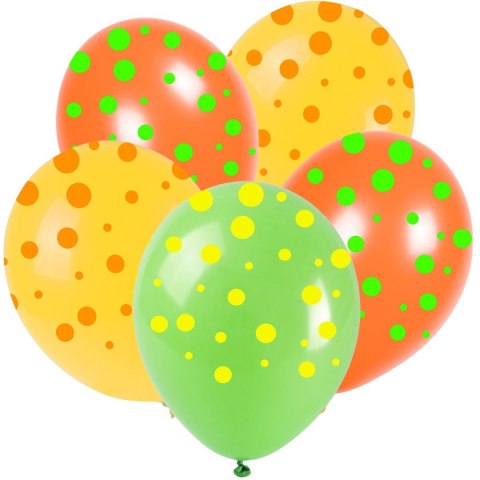 Balon gumowy neonowe kropki (5 szt.) mix 280mm Arpex (KB5303) Arpex