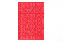 Cyfry samoprzylepne czerwone Farro Farro