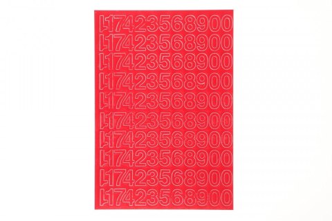 Cyfry samoprzylepne czerwone Farro Farro