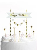 Dekoracja na tort Happy Birthday - pomponiki złote Arpex (KK0133ZLO-7690) Arpex