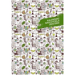 Kalendarz nauczyciela książkowy (terminarz) PCV KOTY bezbarwny B6 Wydawnictwo Wokół Nas (A5TN089B) Wydawnictwo Wokół Nas