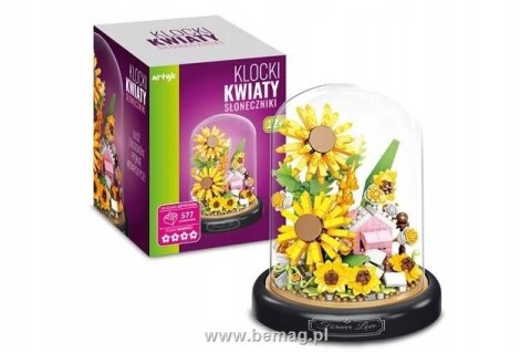 Klocki konstrukcyjne kwiaty Słoneczniki pod kloszem 557el Artyk (143281) Artyk