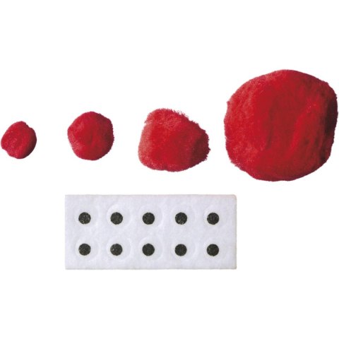 Pompony Craft-Fun Series akrylowe czerwone 45 szt Titanum Titanum