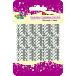 Taśma ozdobna Craft-Fun Series z cekinami 6x2 [mm x m] srebrna Titanum (363633) Titanum