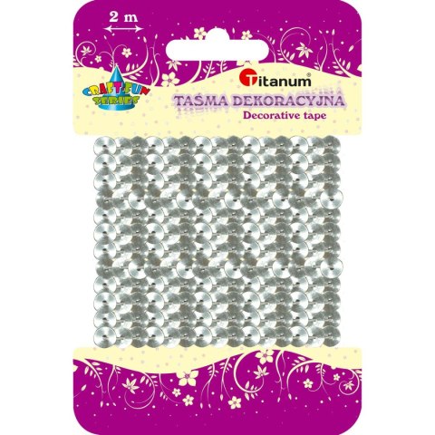 Taśma ozdobna Craft-Fun Series z cekinami 6x2 [mm x m] srebrna Titanum (363633) Titanum