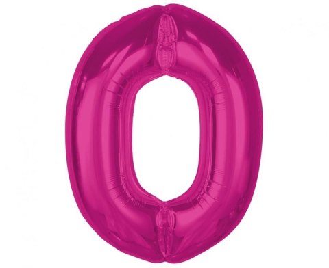 Balon foliowy Smart cyfra 0, różowa, 92 cm Godan (CH-S9R0) Godan