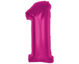 Balon foliowy Smart cyfra 1, różowa, 92 cm Godan (CH-S9R1) Godan