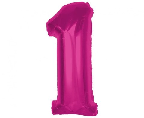 Balon foliowy Smart cyfra 1, różowa, 92 cm Godan (CH-S9R1) Godan