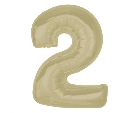 Balon foliowy Smart cyfra 2, matowa latte, 92 cm Godan (CH-S9L2) Godan