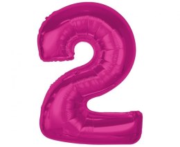 Balon foliowy Smart cyfra 2, różowa, 92 cm Godan (CH-S9R2) Godan