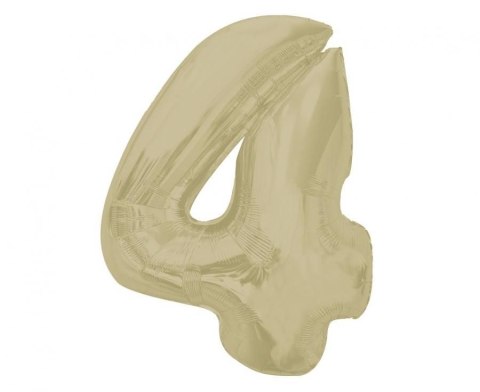 Balon foliowy Smart cyfra 4, matowa latte, 92 cm Godan (CH-S9L4) Godan
