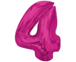 Balon foliowy Smart cyfra 4, różowa, 92 cm Godan (CH-S9R4) Godan