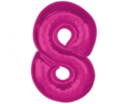 Balon foliowy Smart cyfra 8, różowa, 92 cm Godan (CH-S9R8) Godan