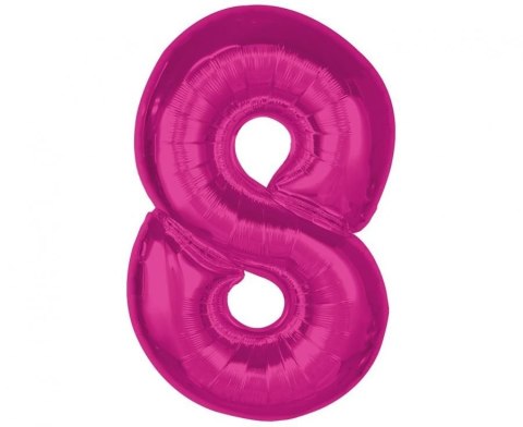 Balon foliowy Smart cyfra 8, różowa, 92 cm Godan (CH-S9R8) Godan