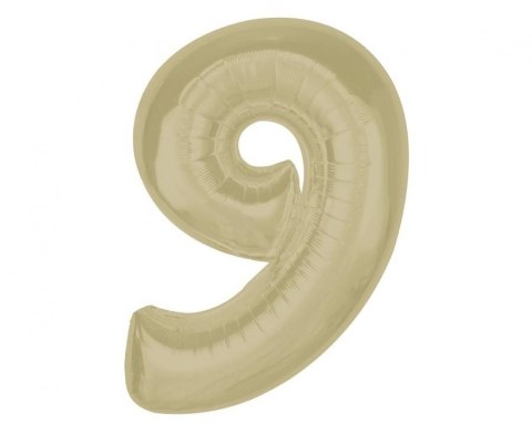 Balon foliowy Smart cyfra 9, matowa latte, 92 cm Godan (CH-S9L9) Godan