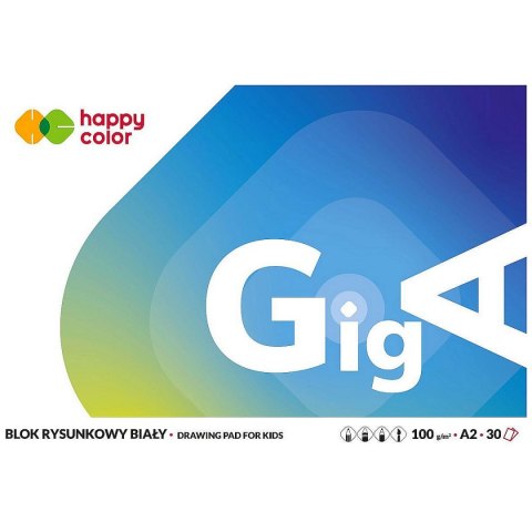 Blok rysunkowy A2 biały 100g 30k Happy Color (HA 3710 4060-00) Happy Color