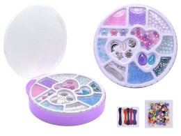 Koraliki dla dziewczynki zestaw sznurków do robienia biżuterii, w kuferku Adar (606708) Adar