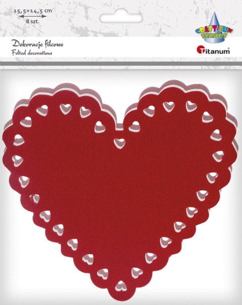 Ozdoba filcowa Craft-Fun Series serca z dekoracyjnym brzegiem Titanum (373231) Titanum