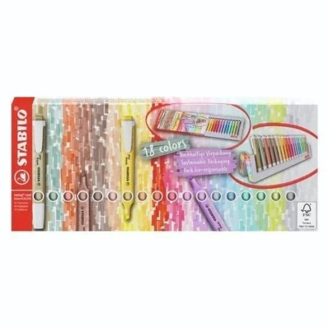 Zakreślacz SWING COOL 18 SZT wkład mix Stabilo (275/18-02-5) Stabilo