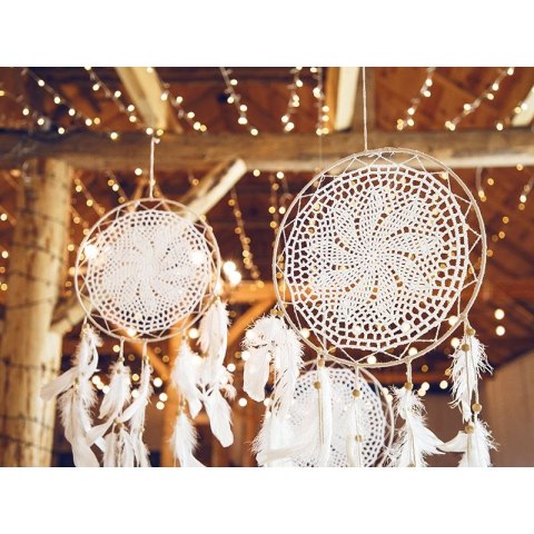 Gadżet Łapacz snów - Piórka, złamana biel, 30x94cm Partydeco (LAPS1) Partydeco