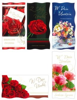 Kartka składana brokat bn DL urodziny DL Panorama (DL) Panorama