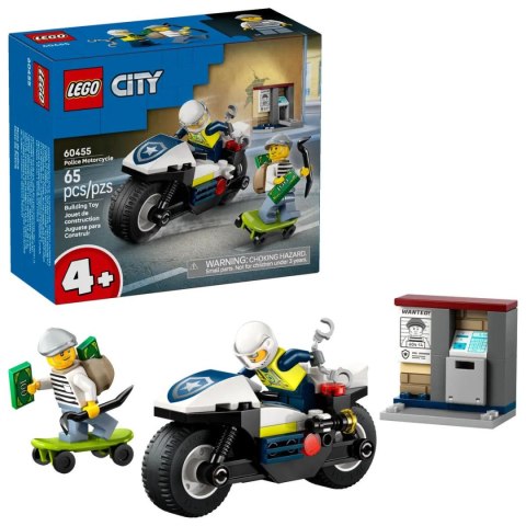 Klocki konstrukcyjne City Pościg na motocyklu policyjnym Lego (60455) Lego