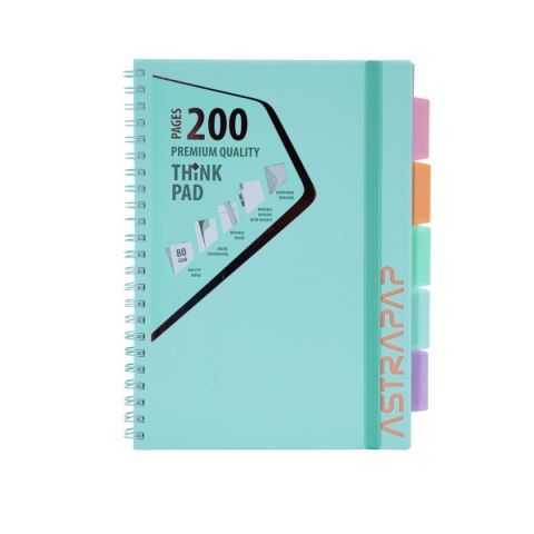 Kołozeszyt (kołonotatnik) pastel A4 200k. 80g krata Astrapap (107023003) Astrapap