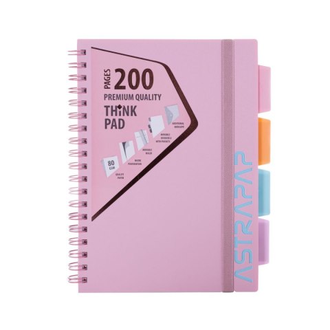 Kołozeszyt (kołonotatnik) pastel B5 200k. 80g krata Astrapap (107023002) Astrapap