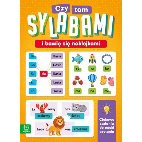 Książka dla dzieci Czytam sylabami i bawię się naklejkami. Ciekawe zadania do nauki czytania Aksjomat Aksjomat