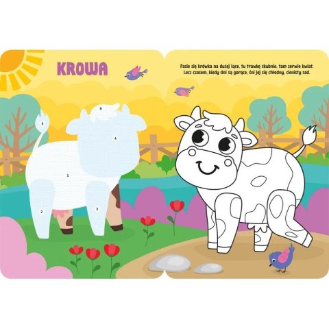 Książka dla dzieci Koloruję i naklejam. Zwierzątka na wsi. Duże naklejki od 3 lat Aksjomat Aksjomat