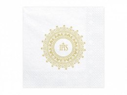 Serwetki Komunijne IHS złoty papier [mm:] 330x330 Partydeco (SP33-63-019) Partydeco
