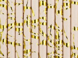 Słomka papierowe, pudrowy róż, 19.5cm 10 szt Partydeco (SPP13M-081P) Partydeco