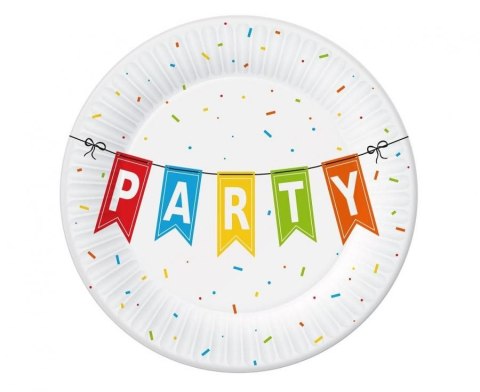 Talerz jednorazowy Kolorowe Party papier śr. 180mm 6 szt Godan (PM-TPA1) Godan