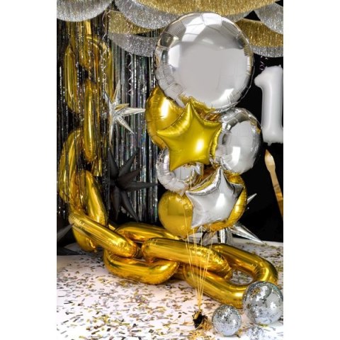 Balon foliowy okrągły Pastylka złota 18cal Partydeco (FB176-019) Partydeco