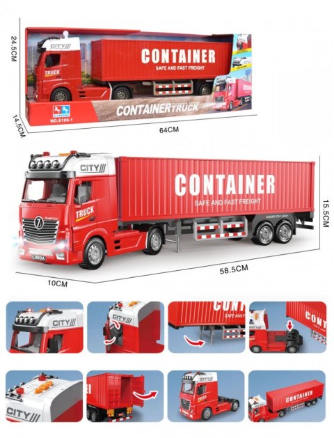 Ciężarówka transportowa czerwona Lean (23114) Lean